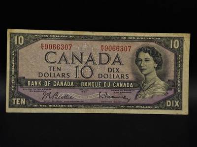  【淘币小摊】限时拍第八百九十拍   纸币场    每周一统一发货 - 加拿大1954年10元纸币【有折】