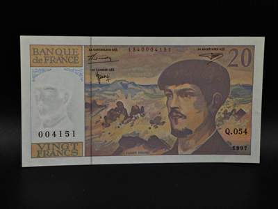  【淘币小摊】限时拍第八百九十拍   纸币场    每周一统一发货 - 法国1997年20法郎纸币