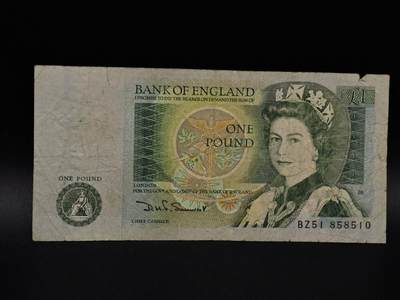  【淘币小摊】限时拍第八百九十拍   纸币场    每周一统一发货 - 英国英格兰银行1镑纸币【有折】