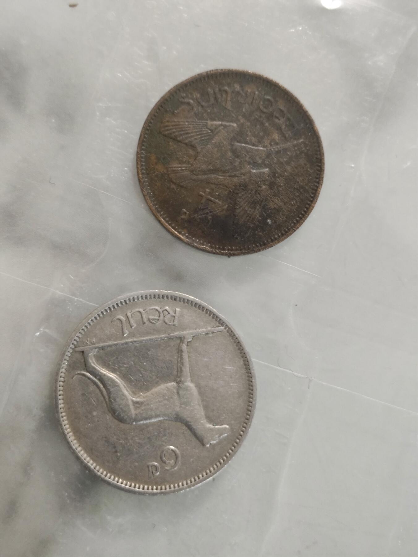 1939-1947年爱尔兰流通套币，三银二镍三铜，八枚硬币背面动物图案