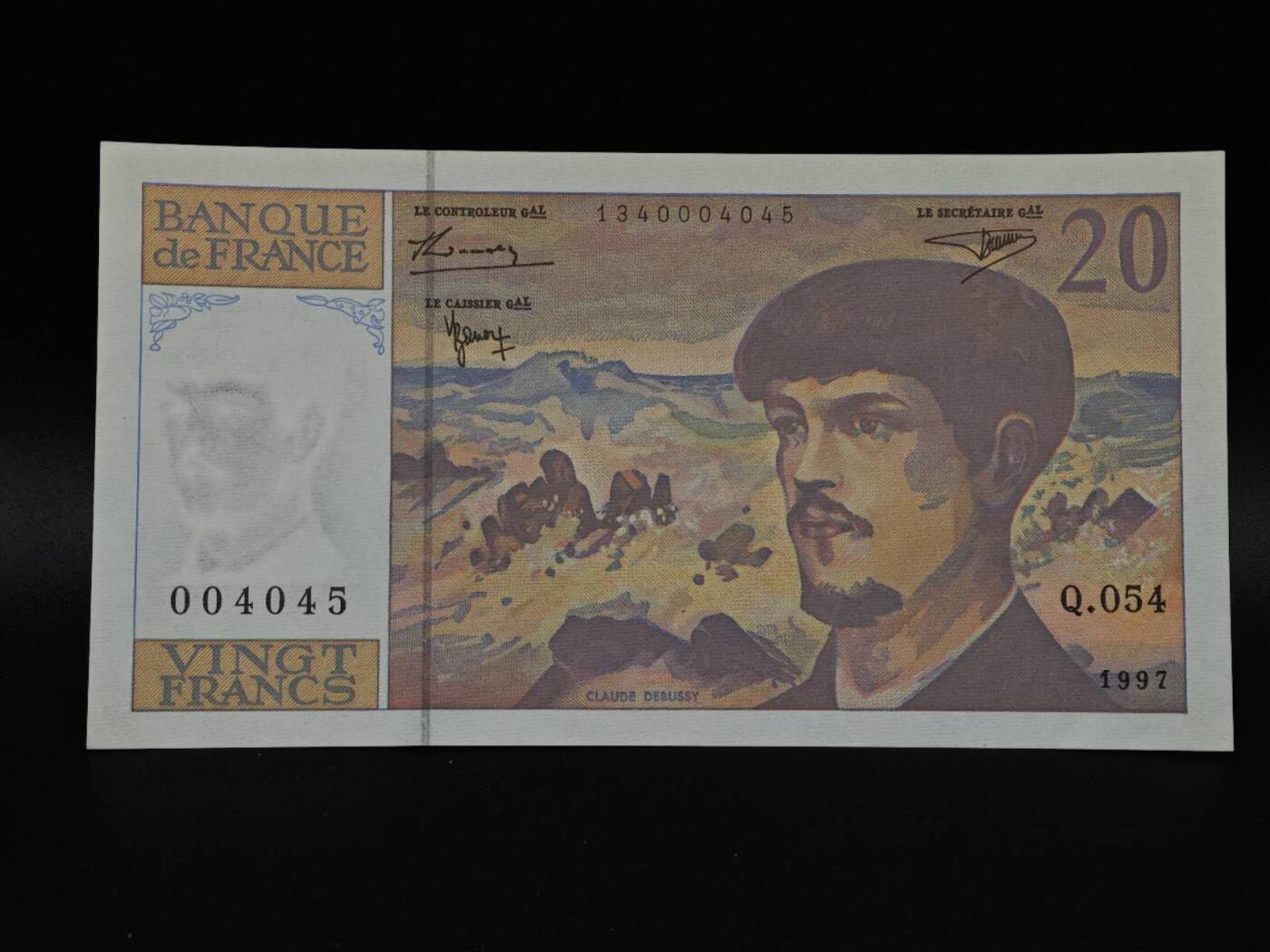  【淘币小摊】限时拍第八百九十拍   纸币场    每周一统一发货 法国1997年20法郎纸币【有折】