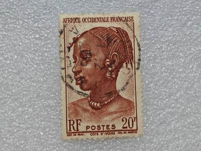  【淘币小摊】限时拍第八百九十一拍  外国老邮票 印花税票 火花纸品场    每周一统一发货 - 法属西非20法郎邮票