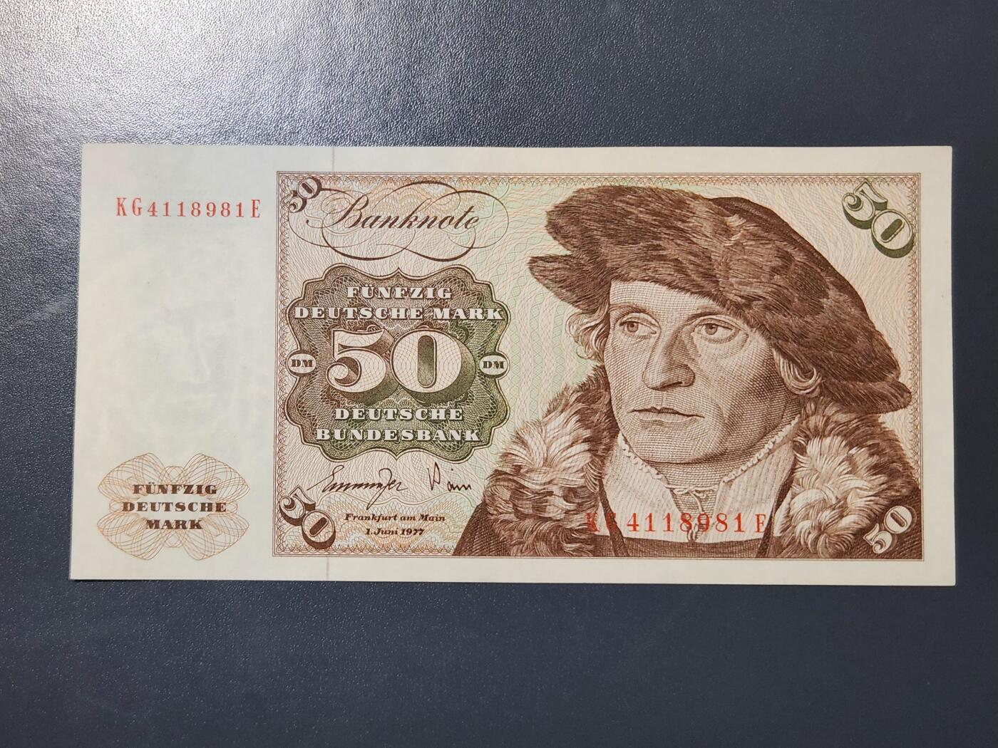 4月6号晚上8点 中外纸币自动截拍第52场 50马克 近新1977