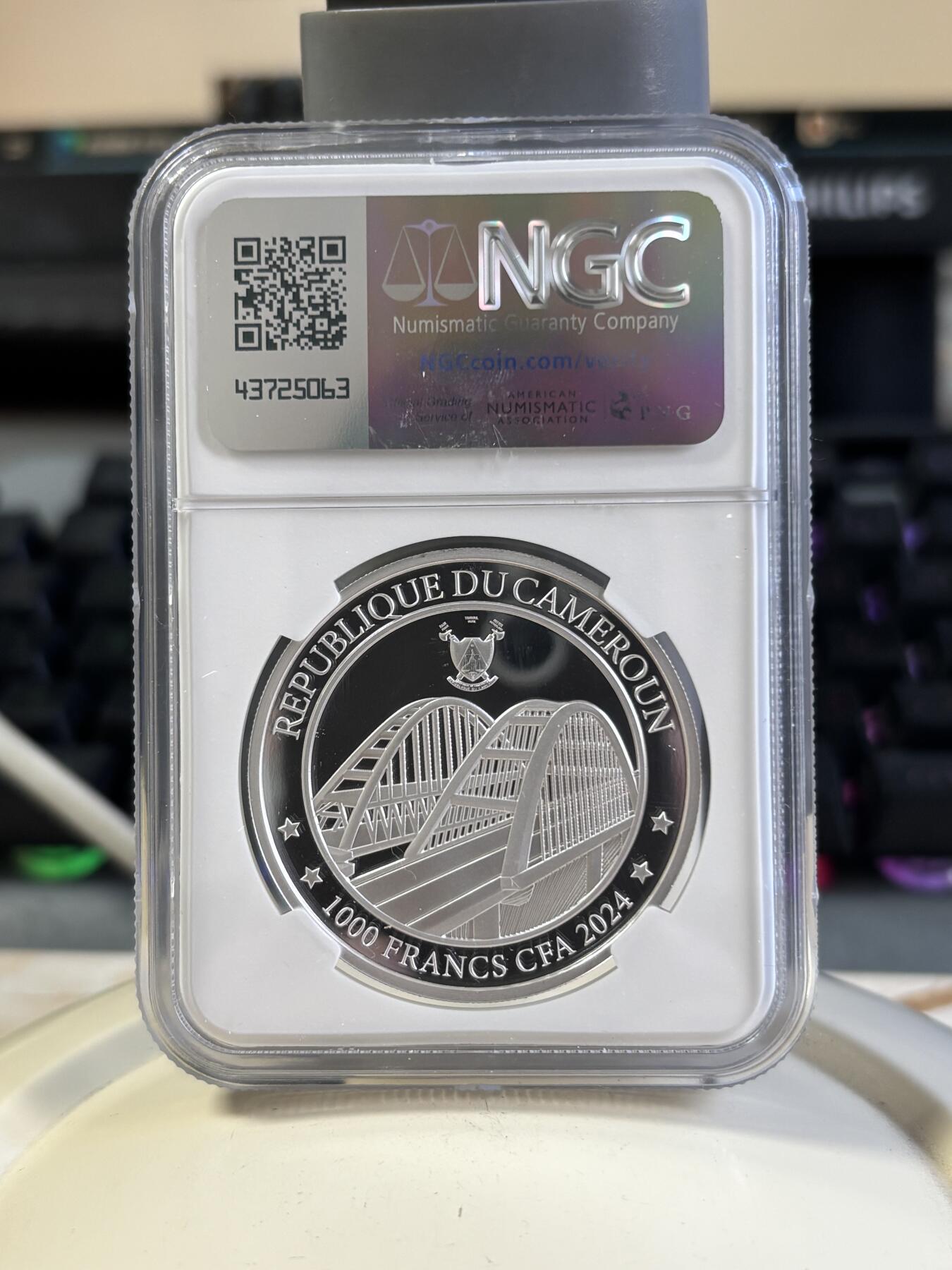 第197期拍卖 喀麦隆2024年克里米亚回归10周年纪念银币NGC-PF70，999银，发行333枚