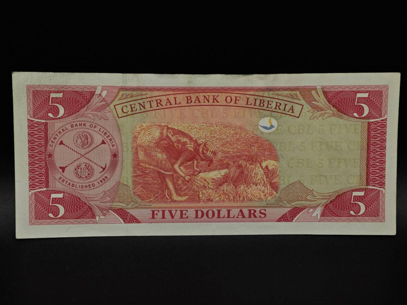  【淘币小摊】限时拍第八百九十拍   纸币场    每周一统一发货 利比里亚2009年5元纸币