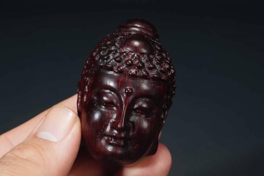 上海都达杂项专场六十六【全场包邮】 印度小叶紫檀精雕《一念之间》挂件62-251