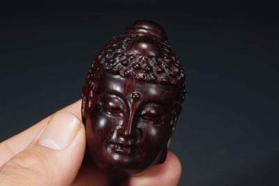 上海都达杂项专场六十六【全场包邮】 - 印度小叶紫檀精雕《一念之间》挂件62-251