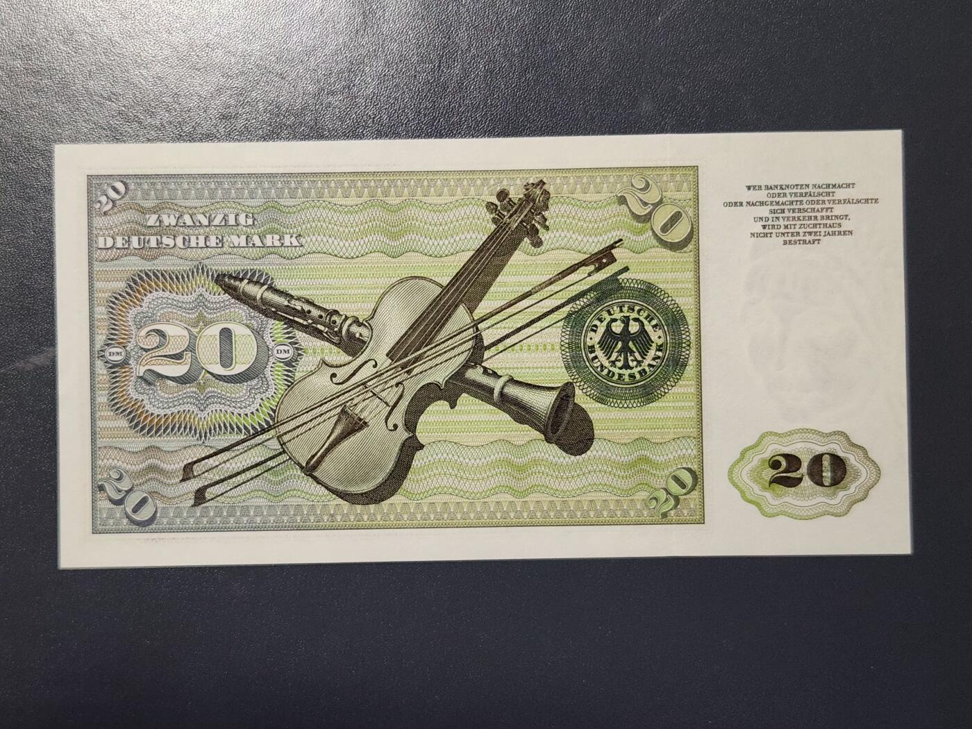 4月6号晚上8点 中外纸币自动截拍第52场 20马克 新品 初版1960