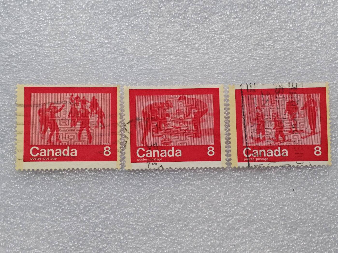  【淘币小摊】限时拍第八百九十一拍  外国老邮票 印花税票 火花纸品场    每周一统一发货 加拿大冰雪运动邮票3枚