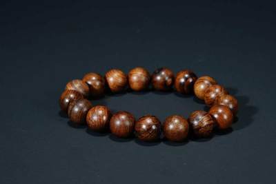 上海都达杂项专场103【全场包邮】  海南黄花梨虎皮纹1.2圆珠手串66-322