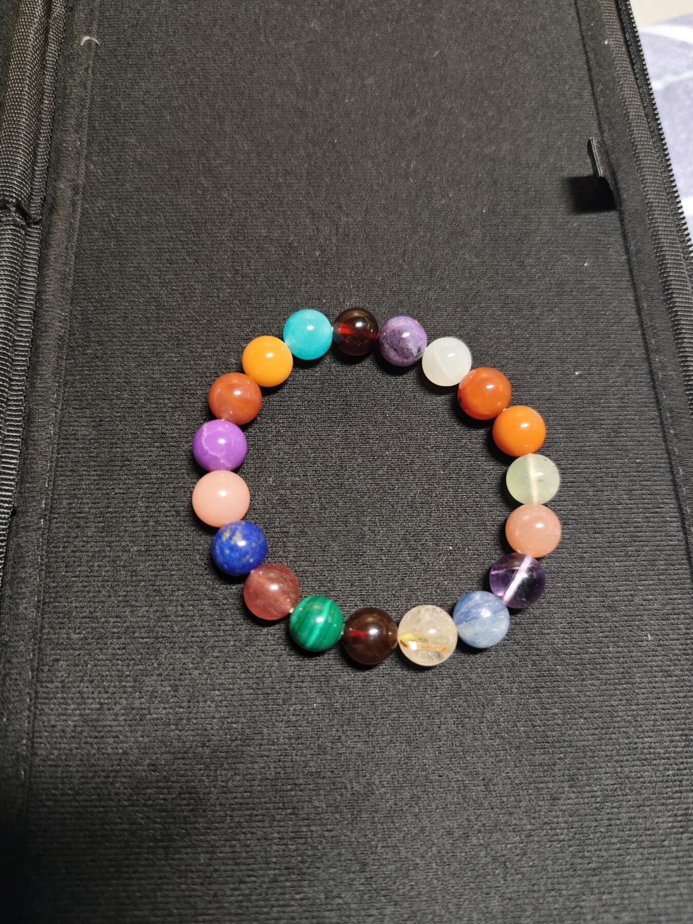 天然彩虹多宝手串