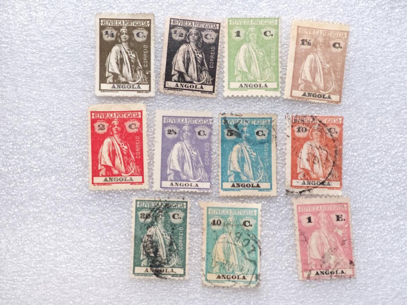  【淘币小摊】限时拍第八百九十一拍  外国老邮票 印花税票 火花纸品场    每周一统一发货 安哥拉1932年邮票11枚