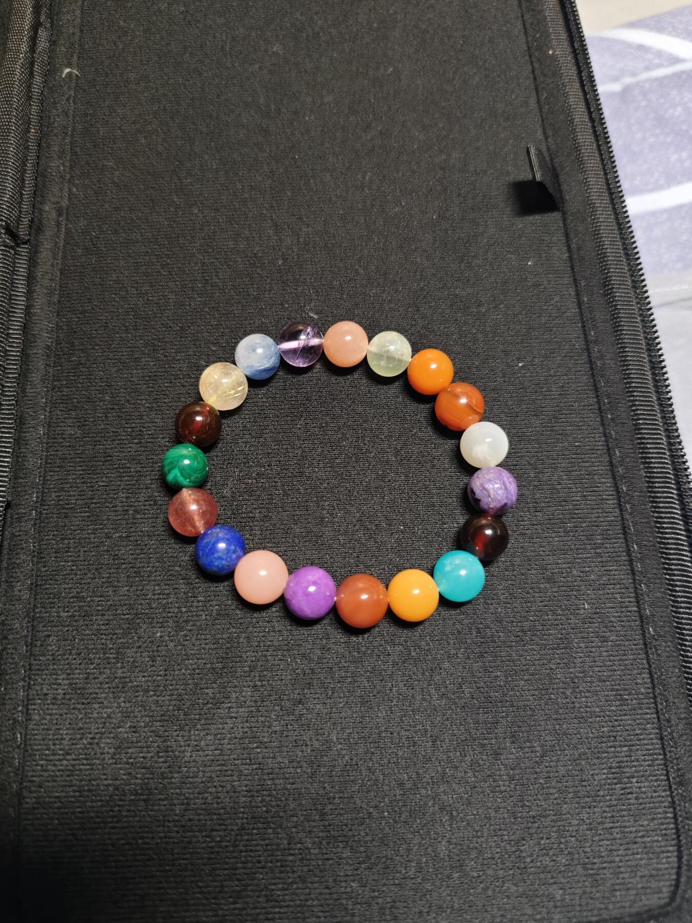 天然彩虹多宝手串