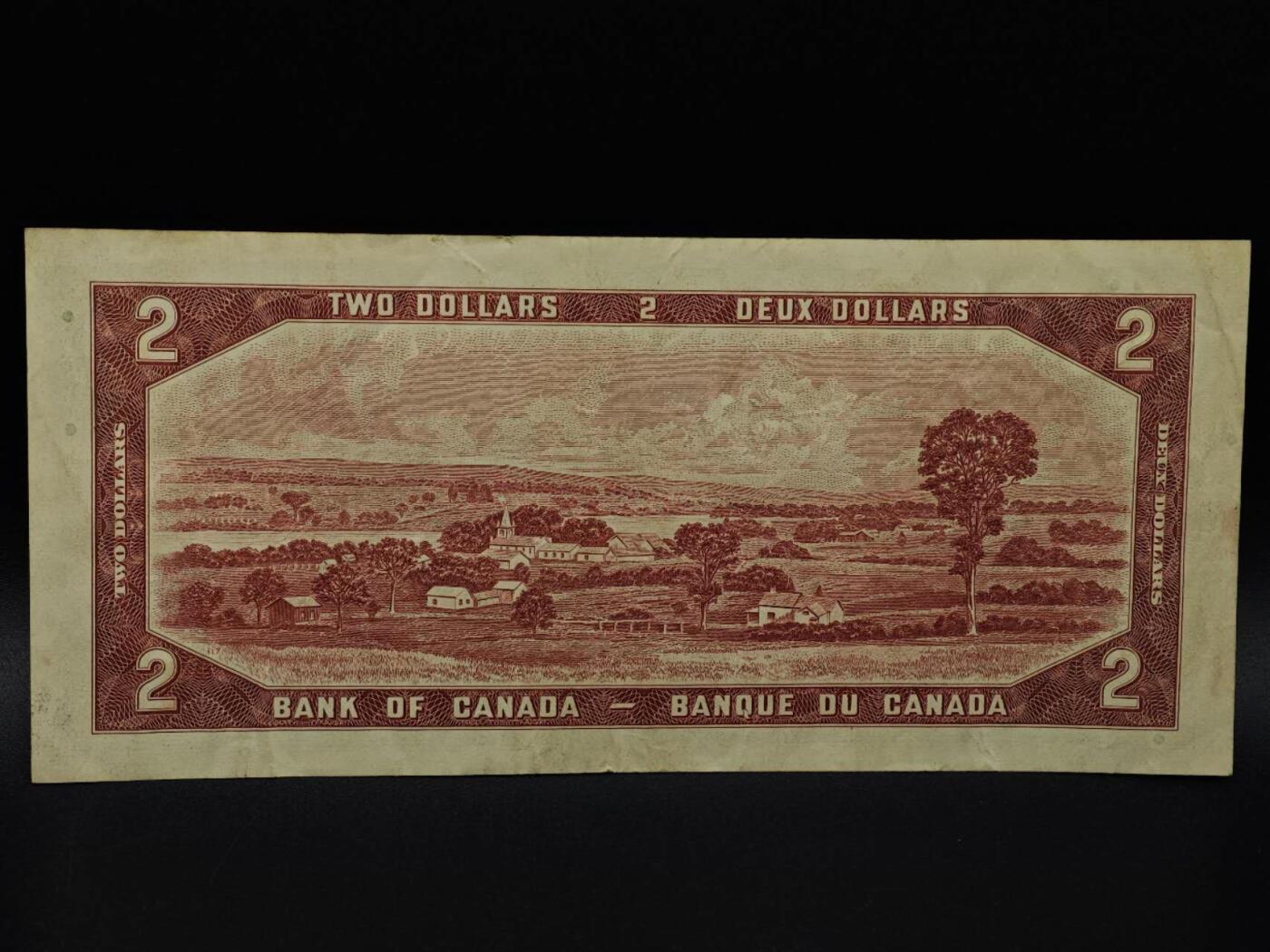  【淘币小摊】限时拍第八百九十拍   纸币场    每周一统一发货 加拿大1954年2元纸币【有折】