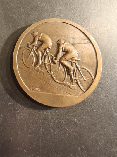 老王徽章第191期 - 法国自行车运动大铜章      直径50mm    重量58.8g