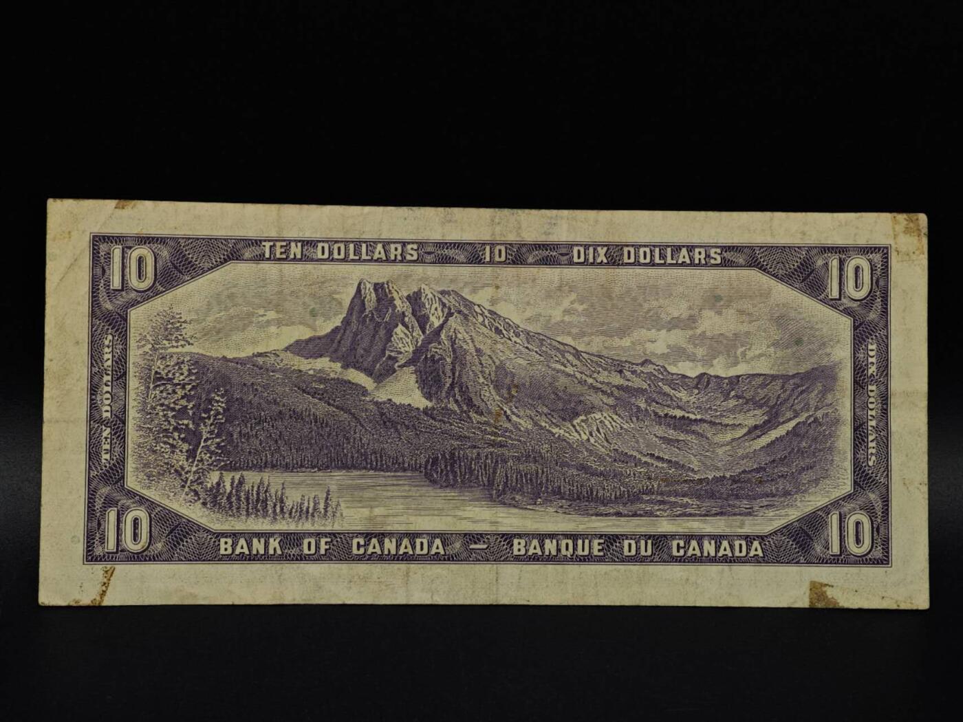  【淘币小摊】限时拍第八百九十拍   纸币场    每周一统一发货 加拿大1954年10元纸币【有折】