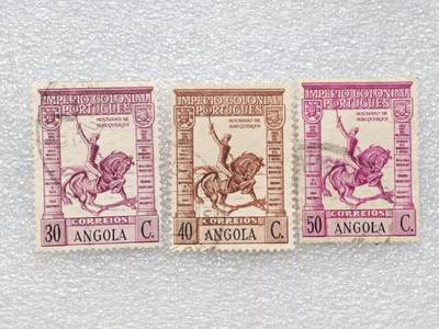  【淘币小摊】限时拍第八百九十一拍  外国老邮票 印花税票 火花纸品场    每周一统一发货 - 安哥拉骑兵邮票3枚