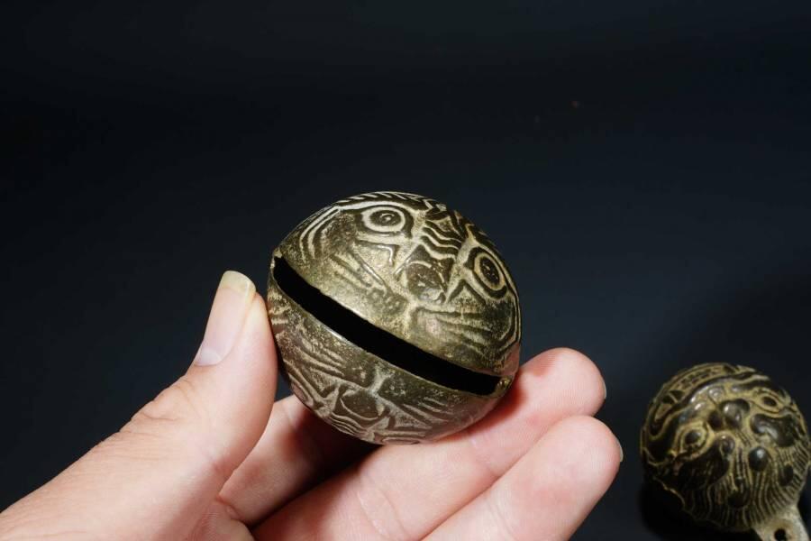 上海都达杂项专场七十二【全场包邮】 清代 风调雨顺铜铃铛 3件67-187