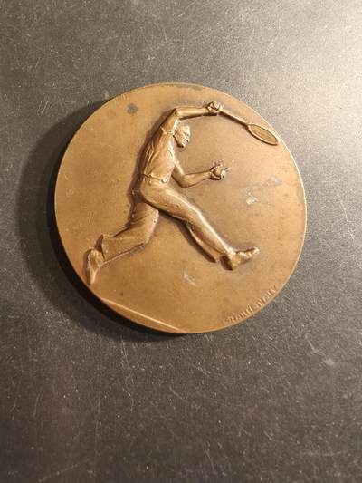 老王徽章第191期 - 法国网球运动主题大铜章      直径50mm     重量55.8g