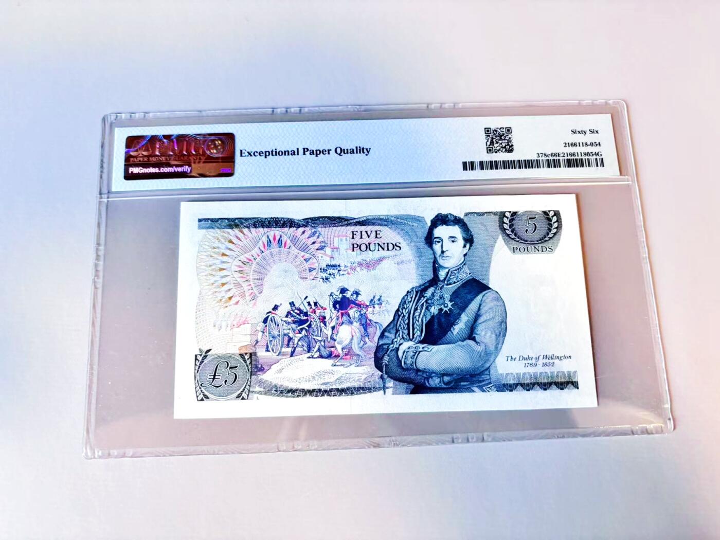 【Blue Auction】世界纸币精拍第805期——18级TOP拍卖/信誉/品质/专业/高效💫 【c版】英国 D序列 1980-87年5镑 PMG66EPQ 