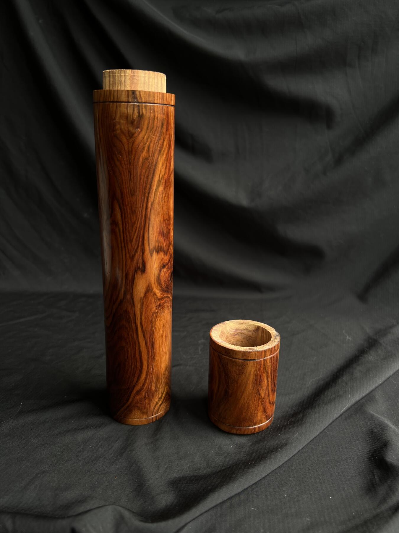 零元拍：海南黄花梨虎皮纹满花香桶，同料整料制作：268/44MM