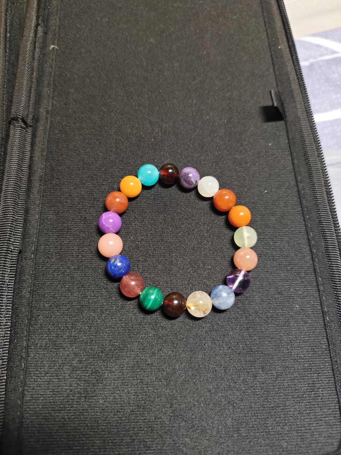 天然彩虹多宝手串