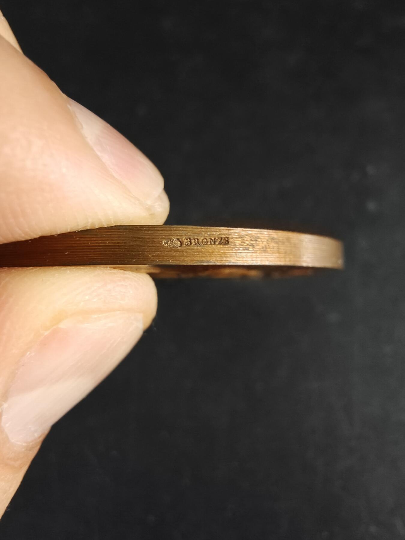 老王徽章第191期 法国国家射击联盟大铜章     大师R·若利作品      直径58mm     重量83g