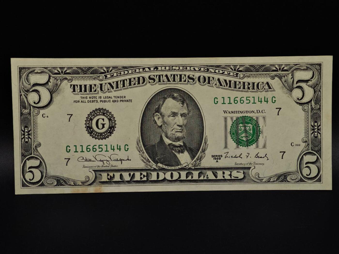  【淘币小摊】限时拍第八百九十拍   纸币场    每周一统一发货 美国5美元纸币