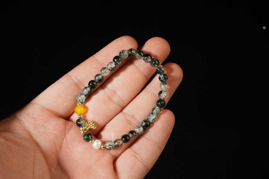 上海都达杂项专场七十二【全场包邮】 天然水草玛瑙手串61-211