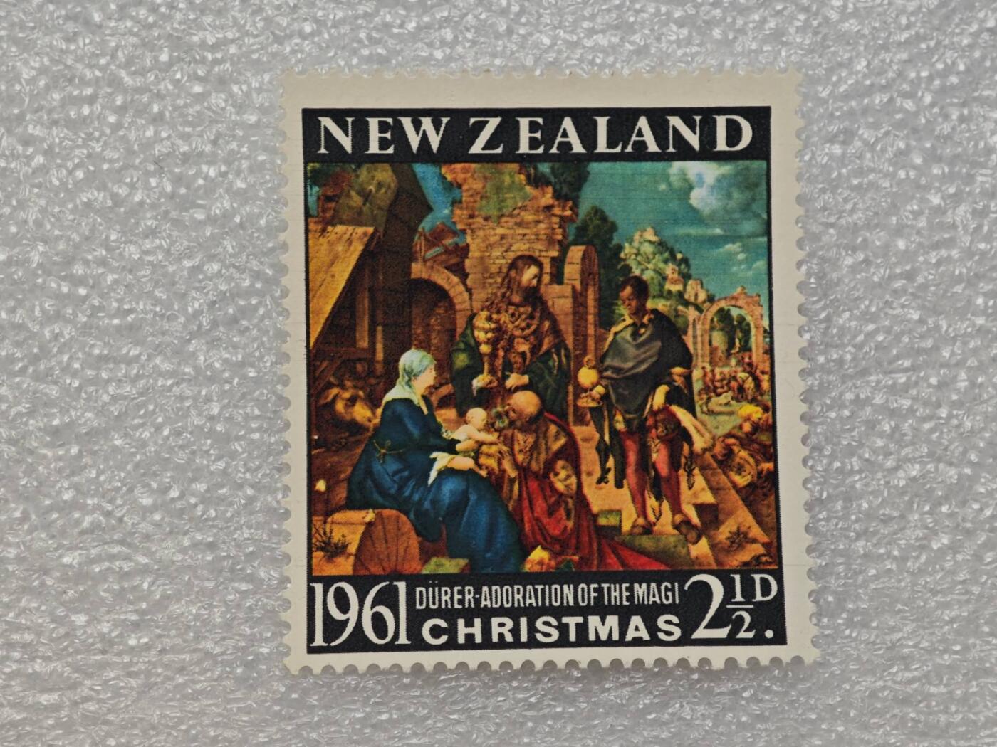  【淘币小摊】限时拍第八百九十一拍  外国老邮票 印花税票 火花纸品场    每周一统一发货 新西兰1961年宗教题材邮票全新未使用