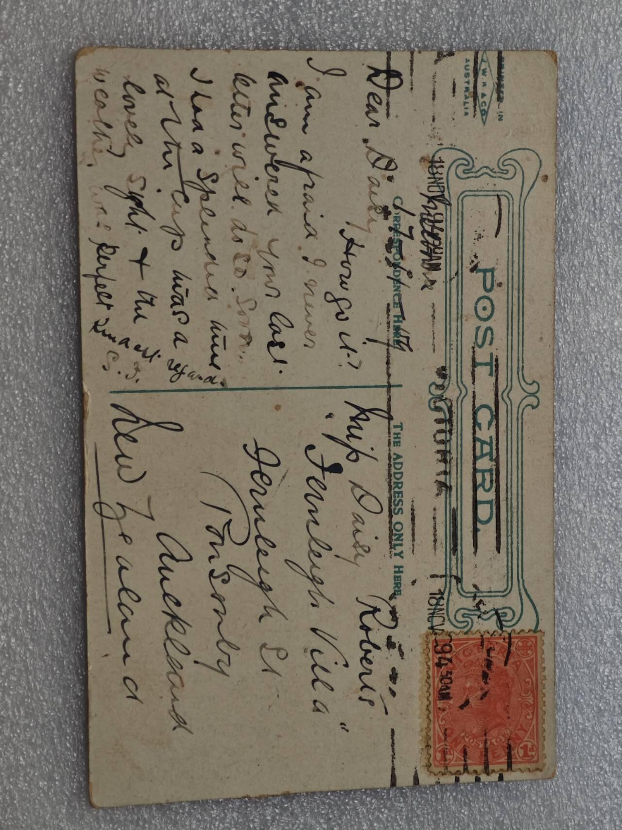  【淘币小摊】限时拍第八百九十一拍  外国老邮票 印花税票 火花纸品场    每周一统一发货 澳大利亚维多利亚州1894年明信片实寄