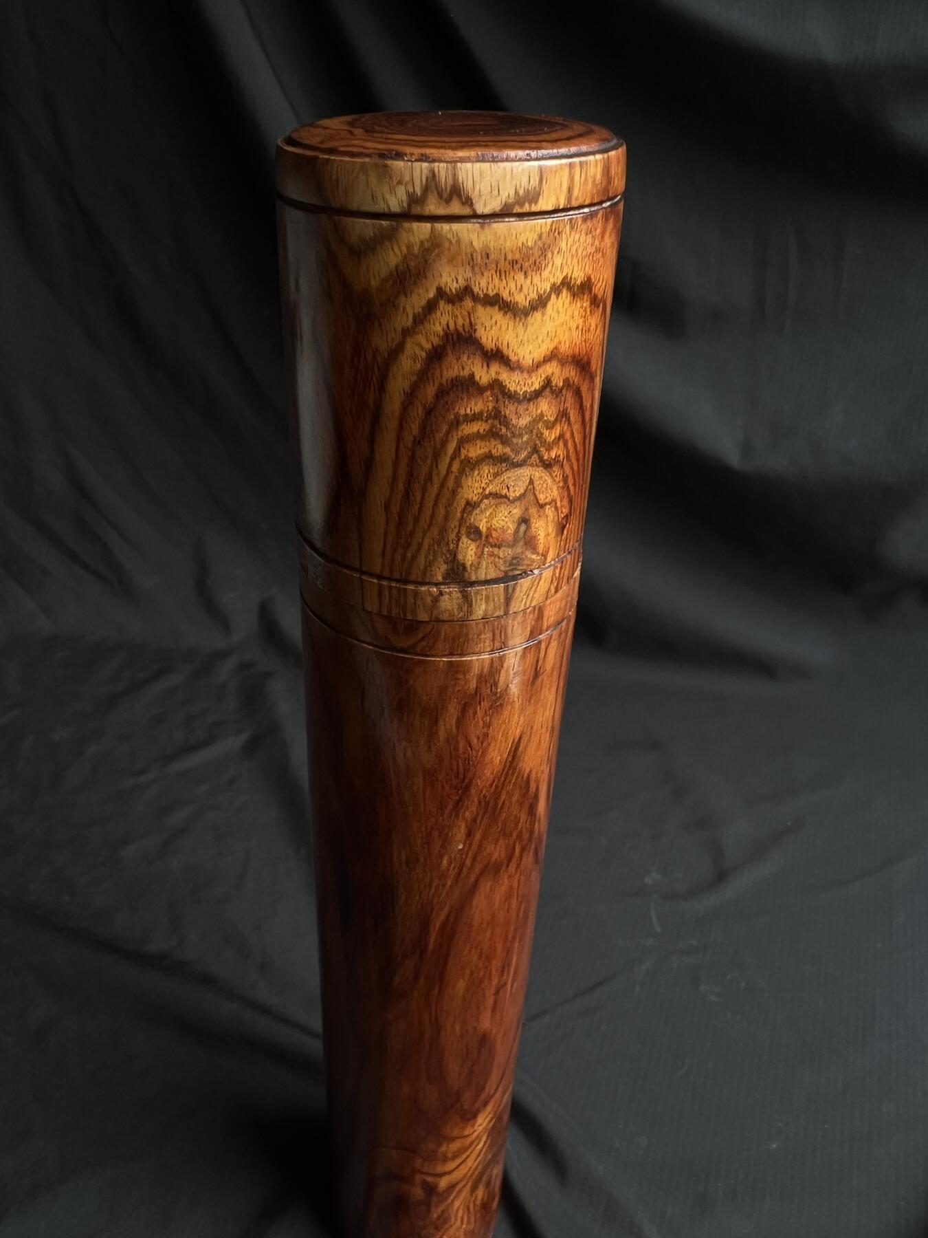 零元拍：海南黄花梨虎皮纹满花香桶，同料整料制作：268/44MM