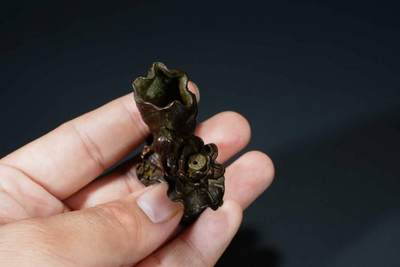 上海都达杂项专场103【全场包邮】  铜制莲年有鱼香插小摆件66-5