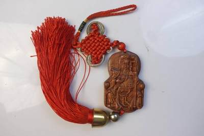 上海都达杂项专场七十二【全场包邮】 - 桃木武财神挂件61-337