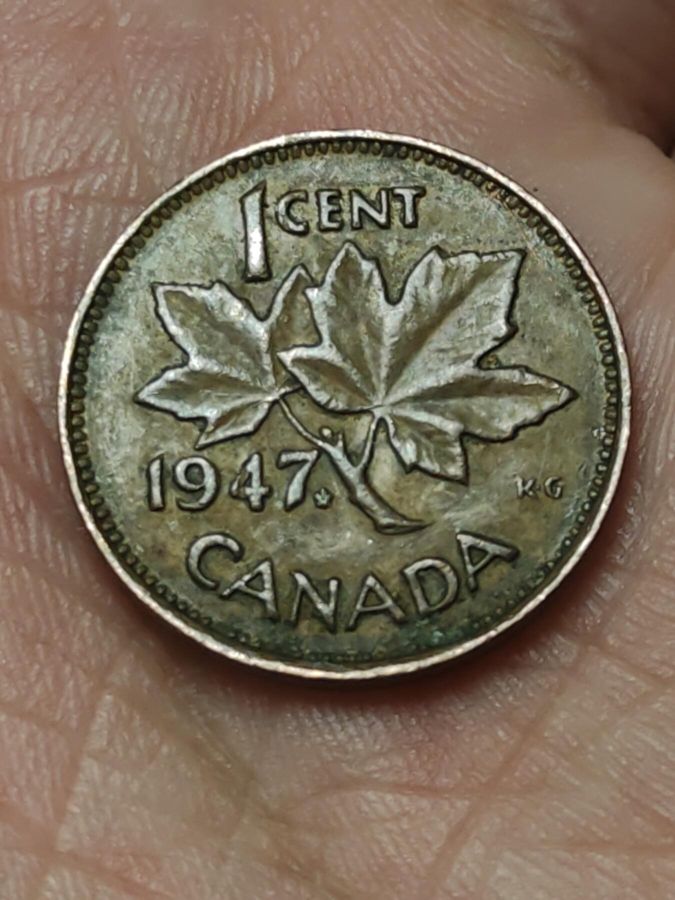 2026年第四十场(总第二百零九场）外国好品散币场(免佣金) 少见–加拿大🇨🇦1947年1分(乔治六世第一版关门年，Maple leaf–枫叶标记版)