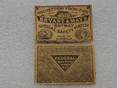  【淘币小摊】限时拍第八百九十一拍  外国老邮票 印花税票 火花纸品场    每周一统一发货 - 英格兰早期火柴标2枚