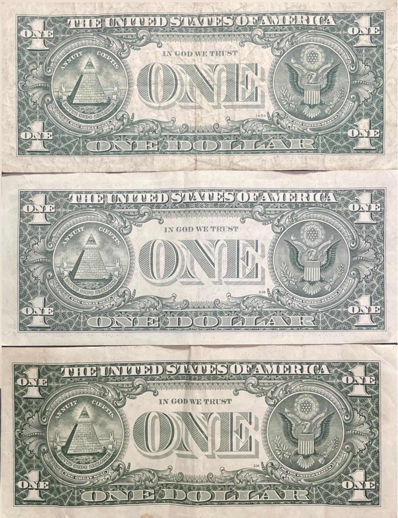 回流0405 1美元3枚（¥20.68）