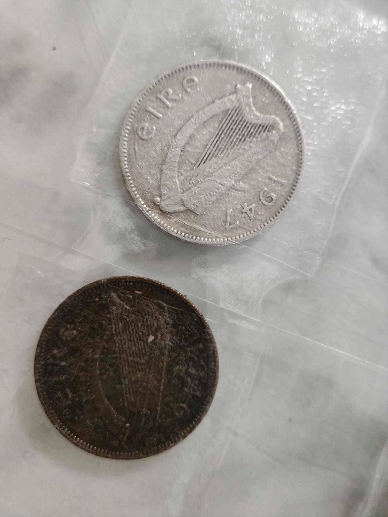 1939-1947年爱尔兰流通套币，三银二镍三铜，八枚硬币背面动物图案