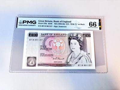 【Blue Auction】世界纸币精拍第805期——18级TOP拍卖/信誉/品质/专业/高效💫 - 【c版】英国 D序列 1984-86年10镑 PMG66EPQ 