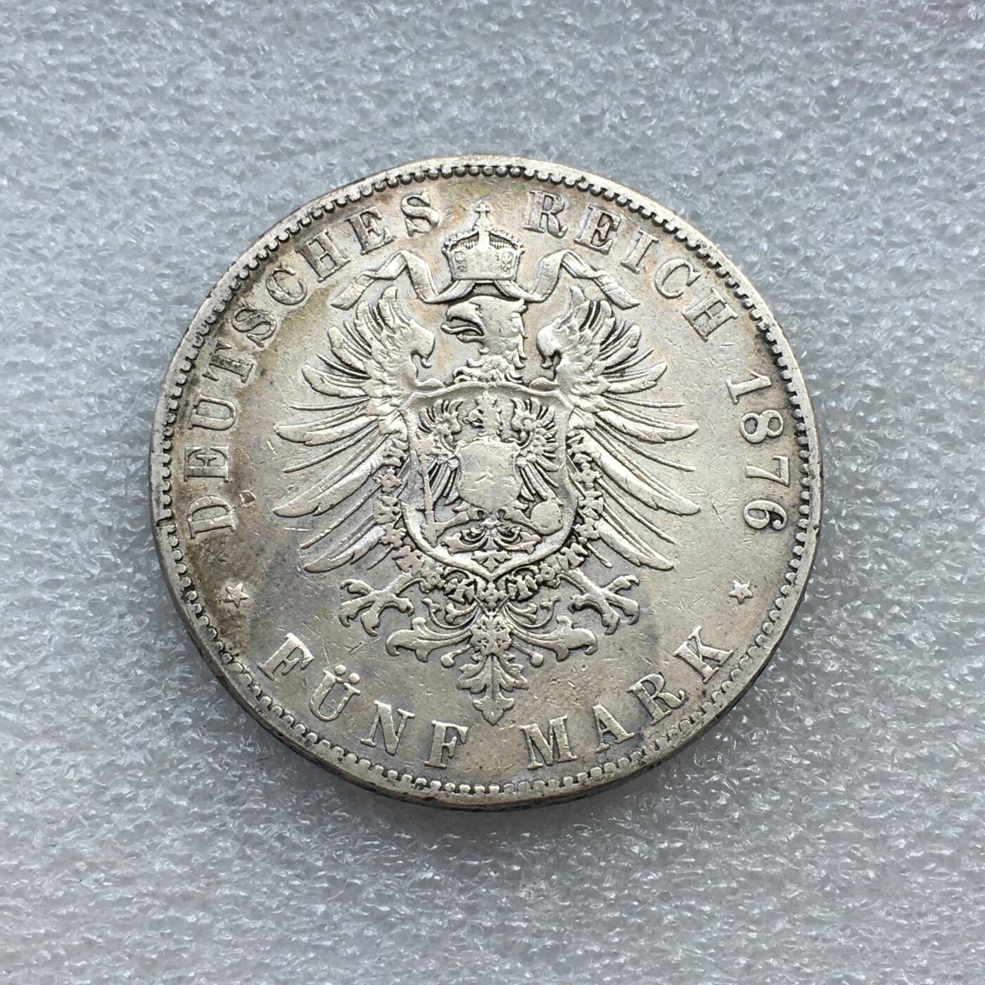 世界钱币专场拍卖 每周二开拍 1876年德国萨克森阿尔伯特5马克银币