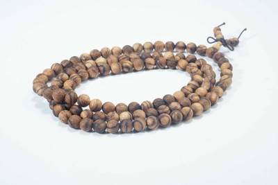 上海都达杂项专场103【全场包邮】  天然加里曼丹沉香0.8多圈圆珠手串 附鉴定证书62-132