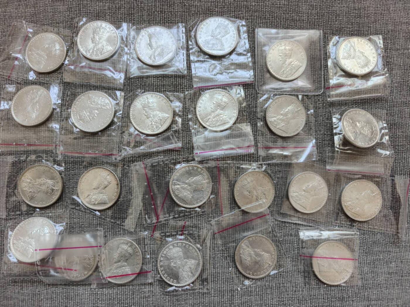 原光英属印度乔治五世卢比银币批量