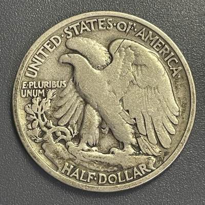 回流0405 - 美国1942年S版行走女神半美元银币 银价12.5*0.9*18=203元