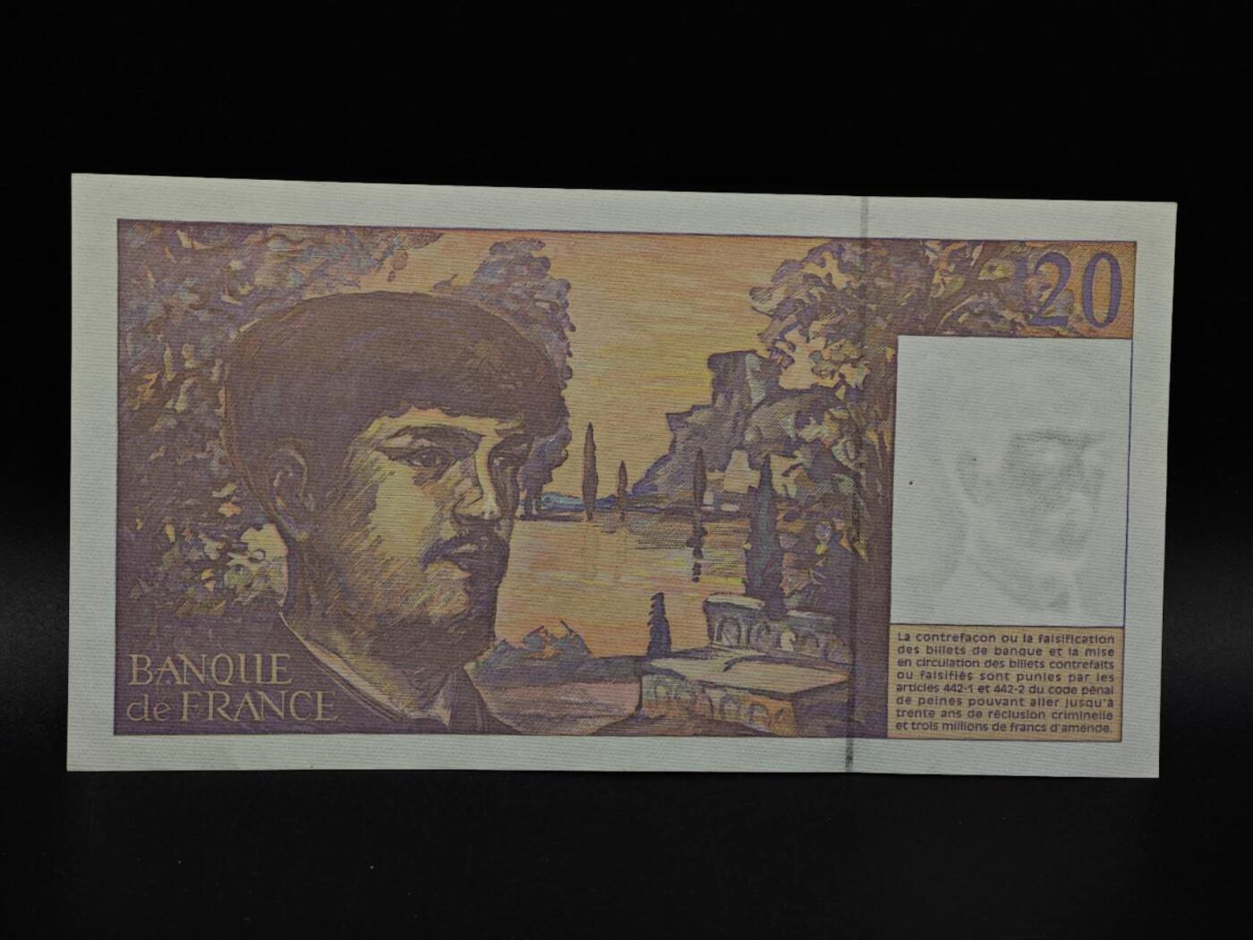  【淘币小摊】限时拍第八百九十拍   纸币场    每周一统一发货 法国1997年20法郎纸币【有折】