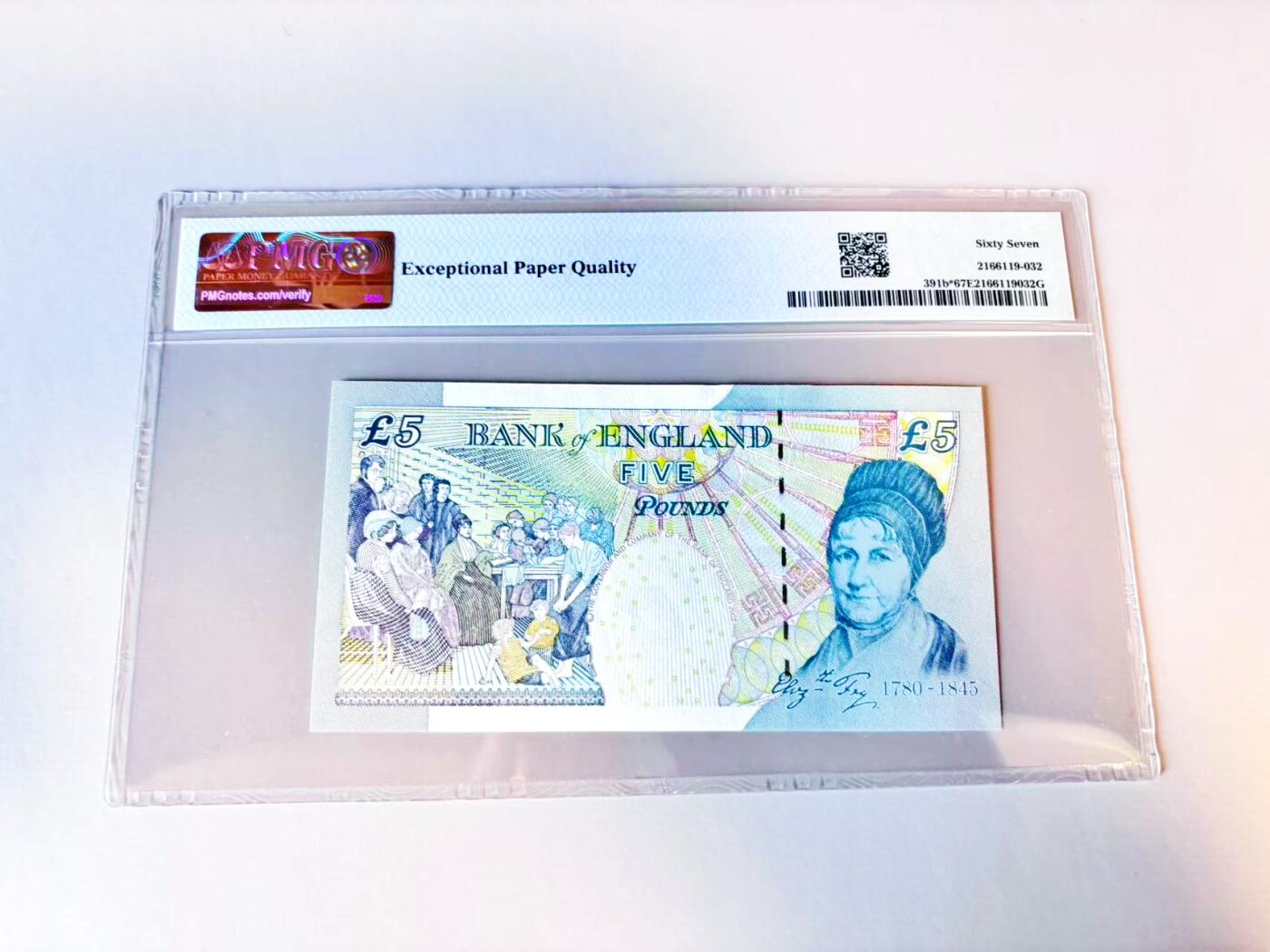 【Blue Auction】世界纸币精拍第805期——18级TOP拍卖/信誉/品质/专业/高效💫 【补号】英国 2002年5镑 PMG67EPQ 高分