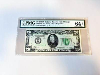 【Blue Auction】世界纸币精拍第805期——18级TOP拍卖/信誉/品质/专业/高效💫 - 美国 1934A  20美金  PMG64EPQ