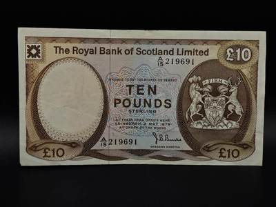  【淘币小摊】限时拍第八百九十拍   纸币场    每周一统一发货 - 英国苏格兰皇家银行10镑纸币【有折】