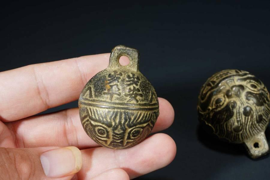 上海都达杂项专场七十二【全场包邮】 清代 风调雨顺铜铃铛 3件67-187