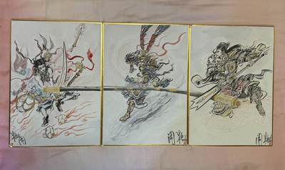 月落卡牌大清仓第8期 - 2026闹海荟   半廷   反骨三兄弟   A4尺寸色纸手绘画