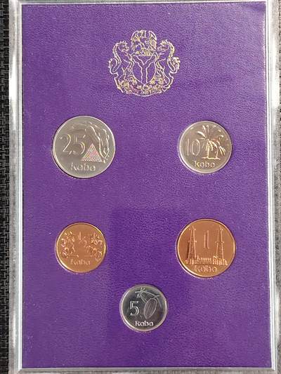 布加迪🐬～世界钱币(上海)🌾第 286 期 /  各国套币和散币 - 尼日利亚🇳🇬 1973年 5枚精致套币